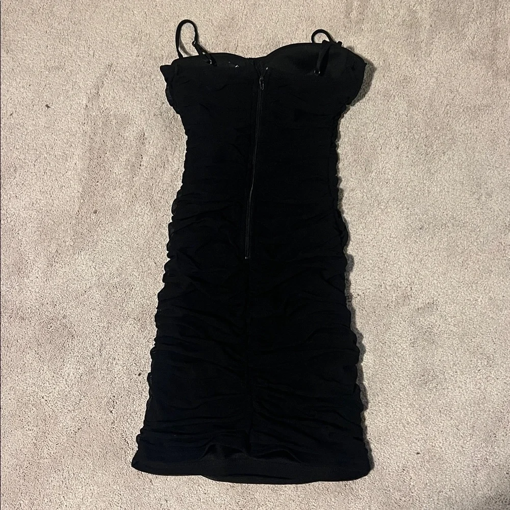 size xs windsor Stunning Allure Ruched Mesh Corset Mini Dress with batman symbol - Picture 2 of 3